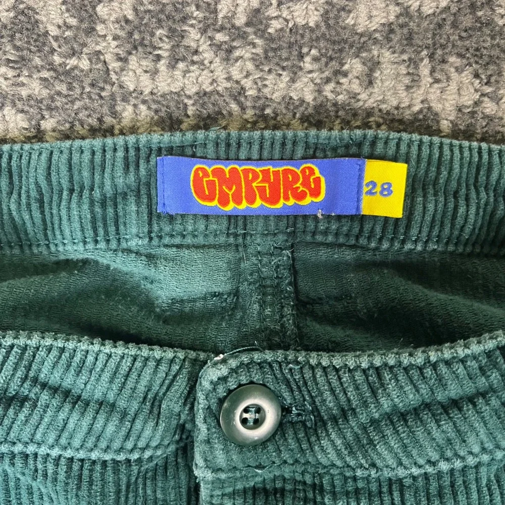 Empyre Relaxed Fit Corduroy Cargo‎ Pants Mens 28 Green Skate Streetwear Utility